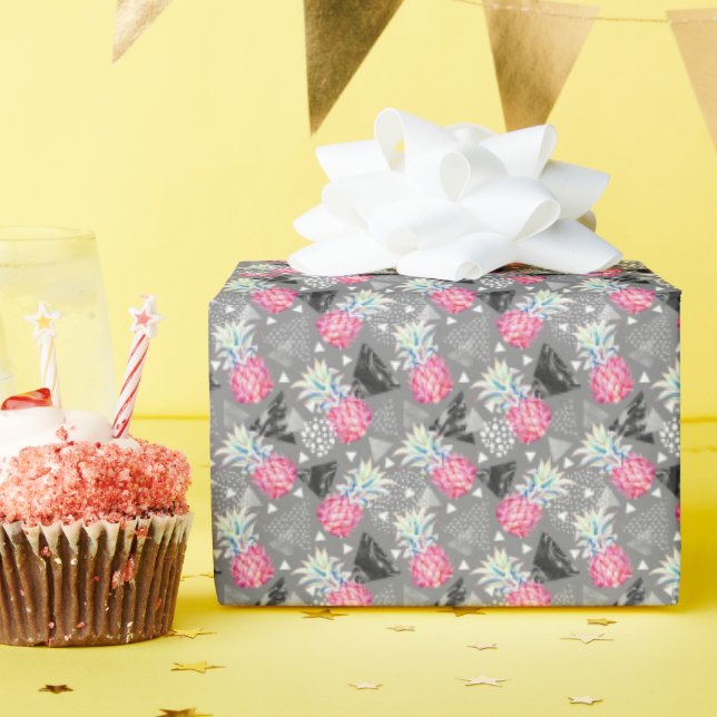 Geometrisk ananas texturerad Mönster Presentpapper (Födelsedagsfest)