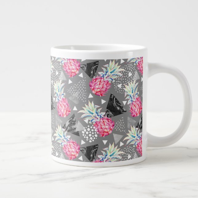 Geometrisk ananas texturerat Mönster Jumbo Mugg (Höger)
