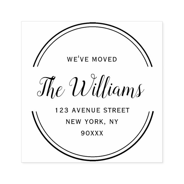 geometrisk ändring av ram-skript i adress stämpel (Tryck)