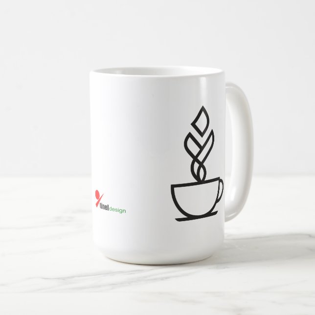 Geometrisk ångande kaffemugg | Minimalistisk linje (Framsida höger)
