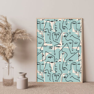 Geometrisk Ansikte-Abstrakt med minimal konst Poster