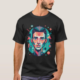 Geometrisk Ansiktsporträtt T Shirt