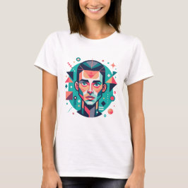 Geometrisk Ansiktsporträtt T Shirt
