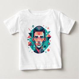 Geometrisk Ansiktsporträtt T Shirt