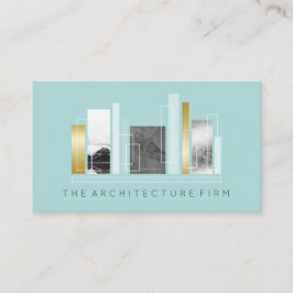 Geometrisk arkitektur, ljusskala och faux Guld Visitkort