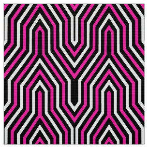 Geometrisk art déco - fuchsia rosor som är tyg