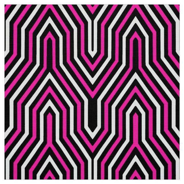 Geometrisk art déco - fuchsia rosor som är tyg (Provkarta)