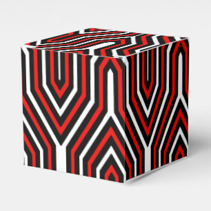Geometrisk art déco - rött, svartvitt presentaskar