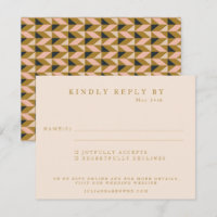 Geometrisk Art Deco Svart Guld Rosa Bröllop