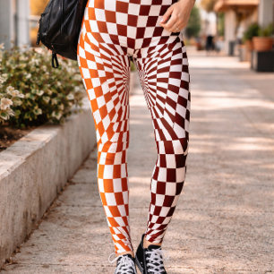 Geometrisk artikel i Chessboard optisk Illusion St Leggings