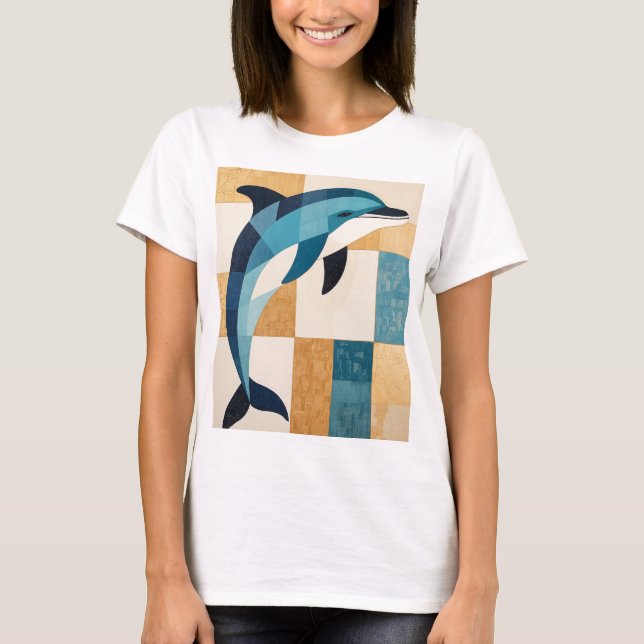 Geometrisk Azure Hopp T Shirt (Framsida)
