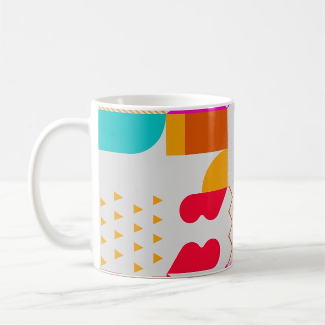 Geometrisk bakgrund för 80s-90s Trendig Kaffemugg (Vänster)