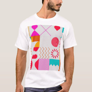 Geometrisk bakgrund för 80s-90s Trendig T Shirt