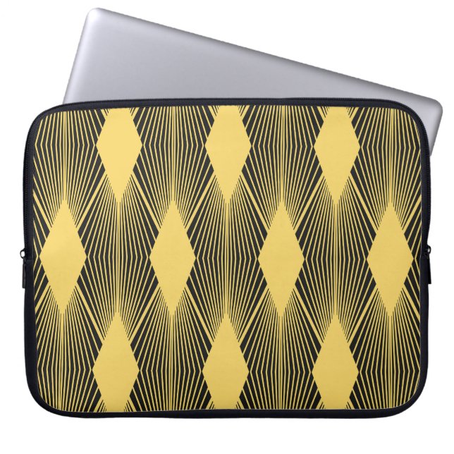 Geometrisk bakgrund för Art Deco-Abstrakt Laptop Fodral (Framsidan)
