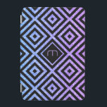 Geometrisk bakgrund för blå till Rosa Glitter iPad Mini Skydd<br><div class="desc">Elegant modern svart geometrisk sömlös mönster över glitter-övertoning från blå till rosa. Anpassningsbar och valfritt monogram med svart kvadrat.</div>