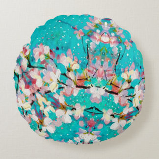 Geometrisk bakgrund för färgstark Abstrakt Mönster Rund Kudde