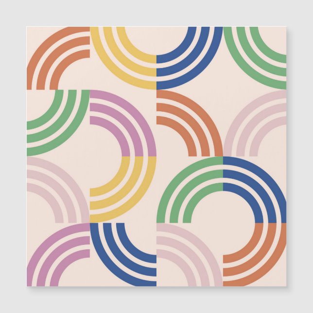 Geometrisk bakgrund för Kurvor i Retro Stripe (Framsida)