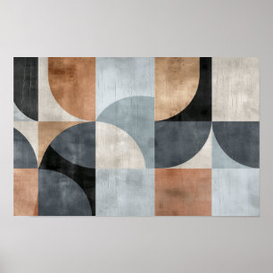 Geometrisk bakgrund i neutraltens skuggor poster