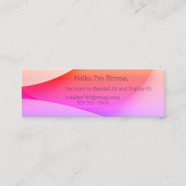 Geometrisk bakgrund i röda skuggor och rosor mini visitkort