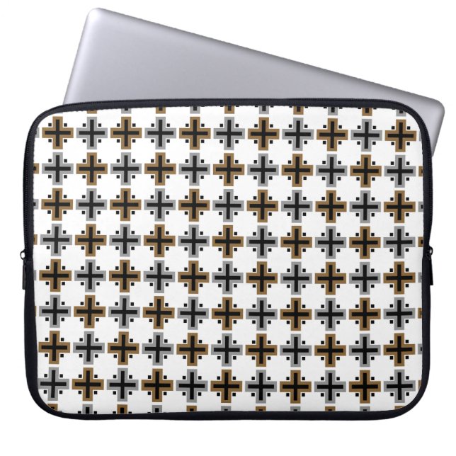 Geometrisk bakgrund kor abstrakt mönster laptop sleeve (Framsidan)