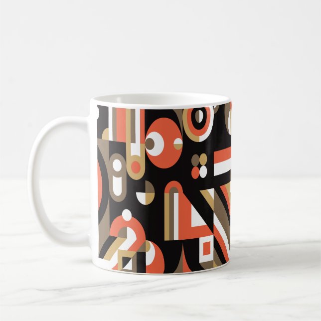 Geometrisk bakgrundsdesign. Abstrakt teckningspunk Kaffemugg (Vänster)