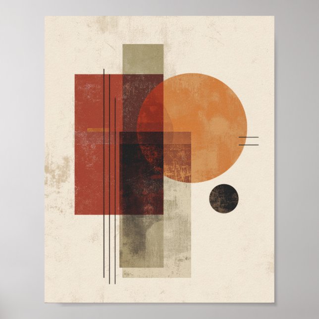 Geometrisk Balans – Abstrakt Cirklar och Rektangel Poster (Framsidan)