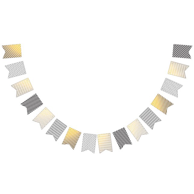Geometrisk banderoll för svart och Guld Vimplar (Alla)