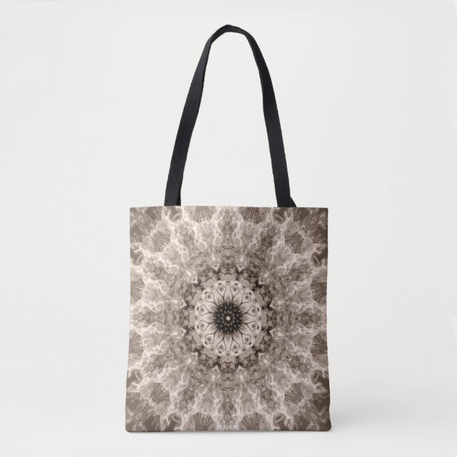 geometrisk, beige, brun, mandala tygkasse (Framsida)