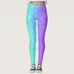 Geometrisk benägenhet för Bright Rainbow Leggings