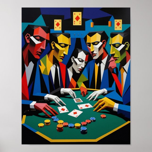 Geometrisk bild för Poker Strategy Abstrakt Poster (Framsidan)