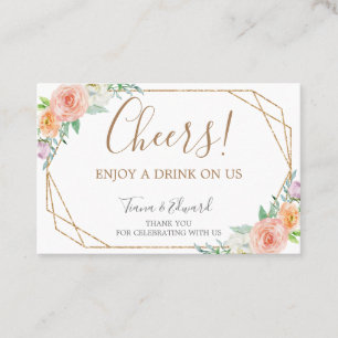 Geometrisk biljett för vattenfärgblommadrink