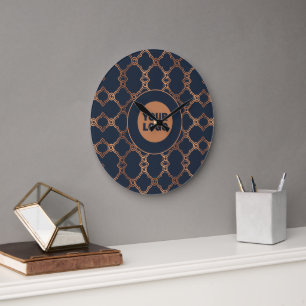 Geometrisk Blå Företagets Logotyp Stor Klocka