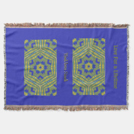 Geometrisk blå Gult i basket Filt