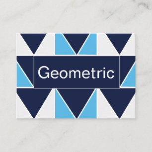 Geometrisk blå marin blå vit triangel visitkort