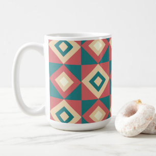 Geometrisk blå persikratromb kaffemugg