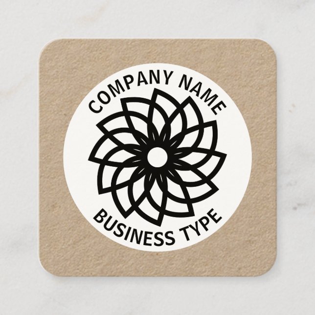 Geometrisk blomma 03 - Kraft Fyrkantigt Visitkort (Framsida)