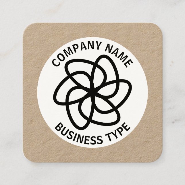 Geometrisk blomma 04 - Kraft Fyrkantigt Visitkort (Framsida)