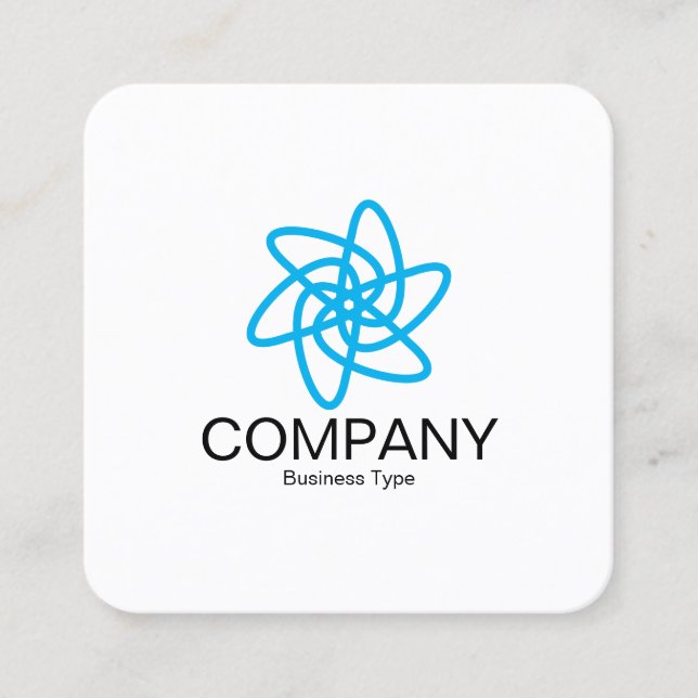 Geometrisk blomma 05 - Vit Fyrkantigt Visitkort (Framsida)