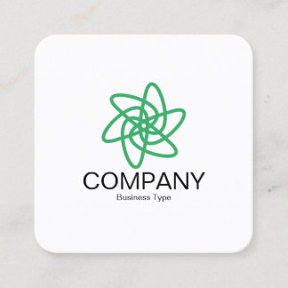 Geometrisk blomma 05 - Vit Fyrkantigt Visitkort