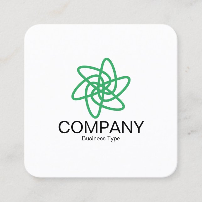 Geometrisk blomma 05 - Vit Fyrkantigt Visitkort (Framsida)