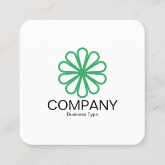 Geometrisk blomma 07 - Vit Fyrkantigt Visitkort