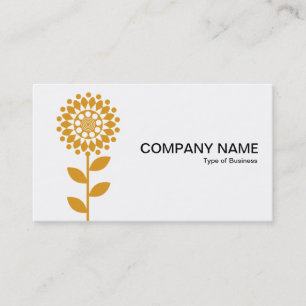Geometrisk blomma - Guld på vit Visitkort