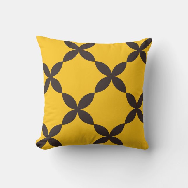 Geometrisk blomma Sömlös Mönster Kudde (Framsida)