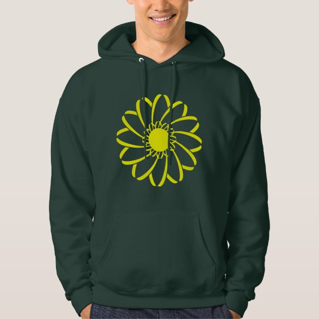 Geometrisk blomma sweatshirt med luva (Framsida)