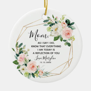 Geometrisk Blommigt Budens mamma Julgransprydnad Keramik