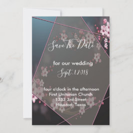 Geometrisk Blommigt för körsbärssystemet sparar Bl Inbjudningar