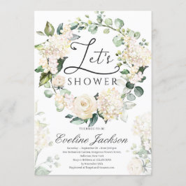 Geometrisk blommigt för utandning vit ros guld inbjudningar