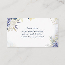 Geometrisk Blommigt för vattenfärgen vit ros Blue  Tilläggskort