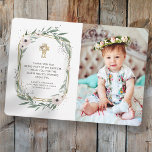 Geometrisk Blommigt Foto Kor Baptism Tack<br><div class="desc">Lägg till foton och tack till anpassningsbarna: Tillgängligt här: http://www.zazzle.com/store/selectpartysupplies</div>