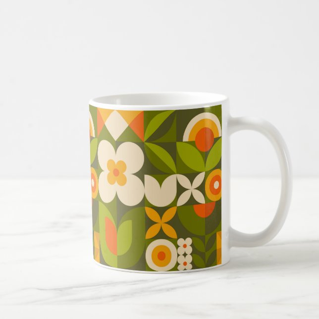 Geometrisk Blommigt Kaffemugg (Höger)
